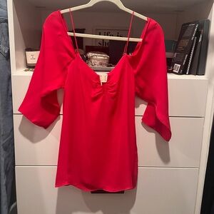 Nicole Miller silk off the shoulder blouse size Small
